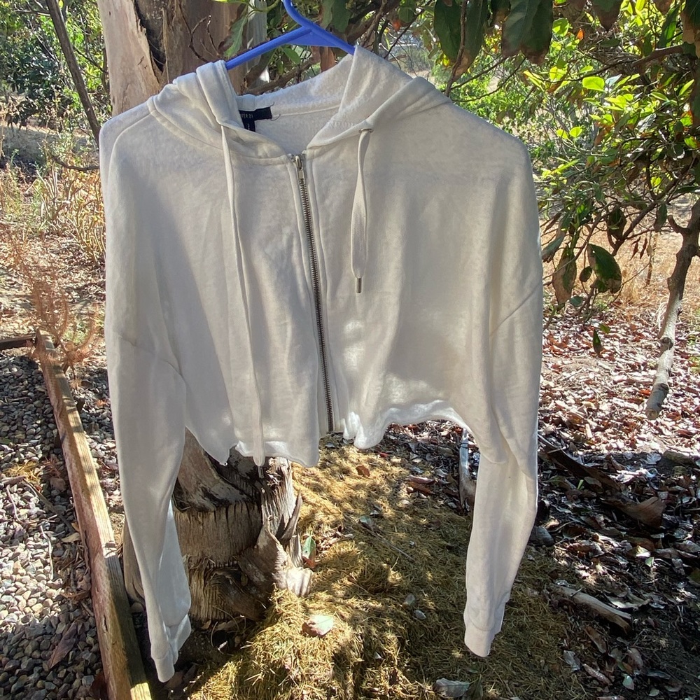 White cropped jacket